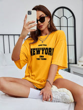 Letter Graphic Drop Shoulder Oversized Tee
